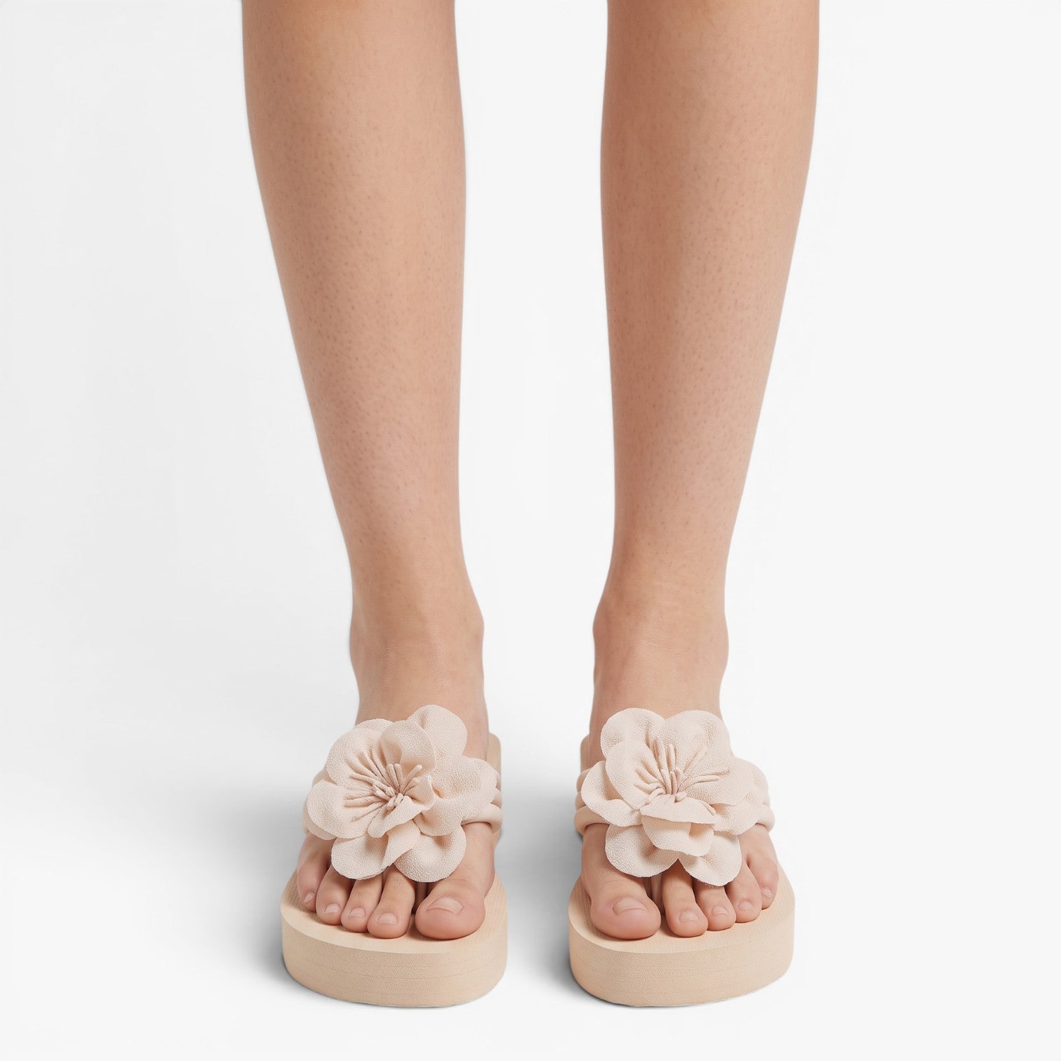 Old Fortune | Damesplatformslippers met decoratieve bloem