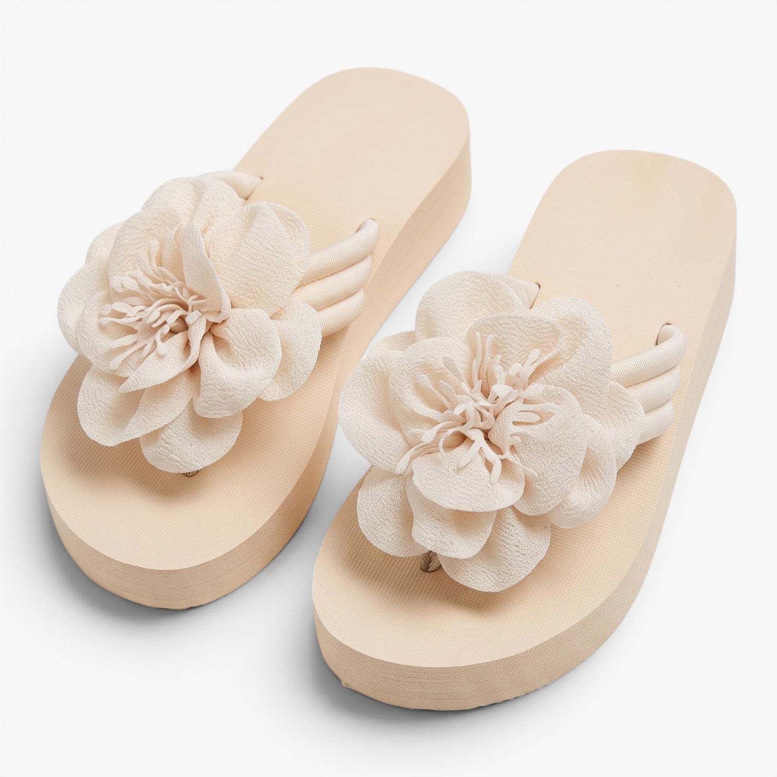Old Fortune | Damesplatformslippers met decoratieve bloem