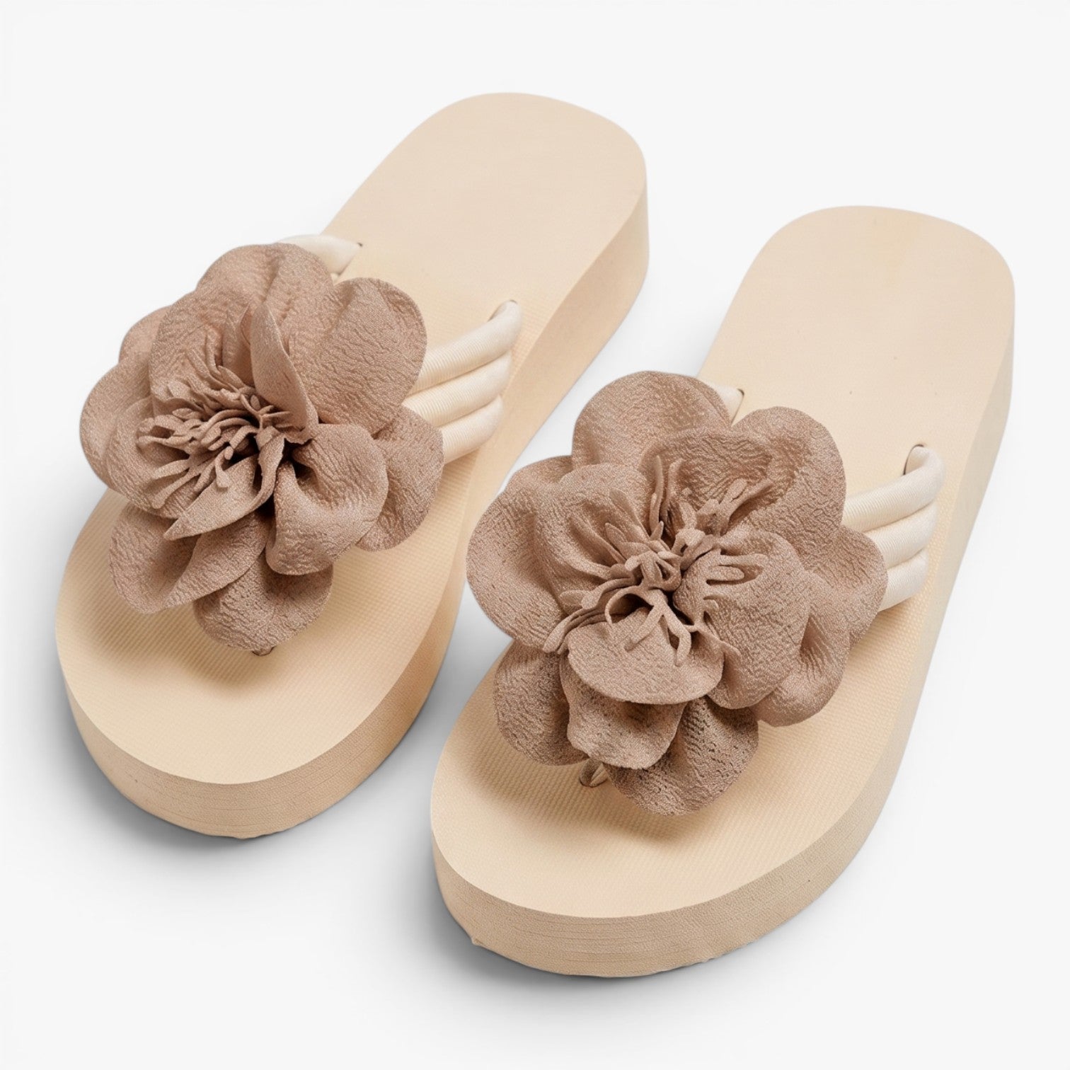 Old Fortune | Women's Platform Slides with Decorative Flower