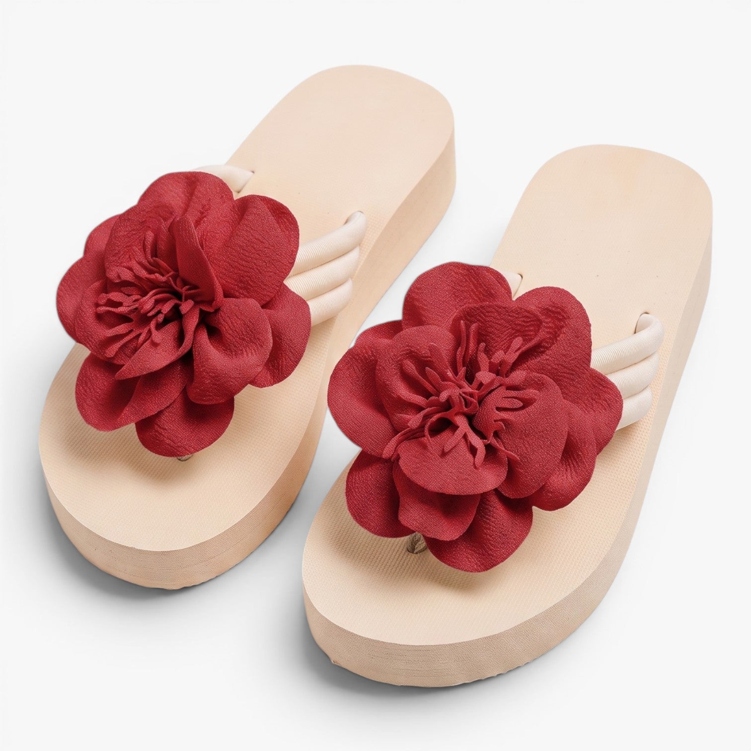 Old Fortune | Women's Platform Slides with Decorative Flower