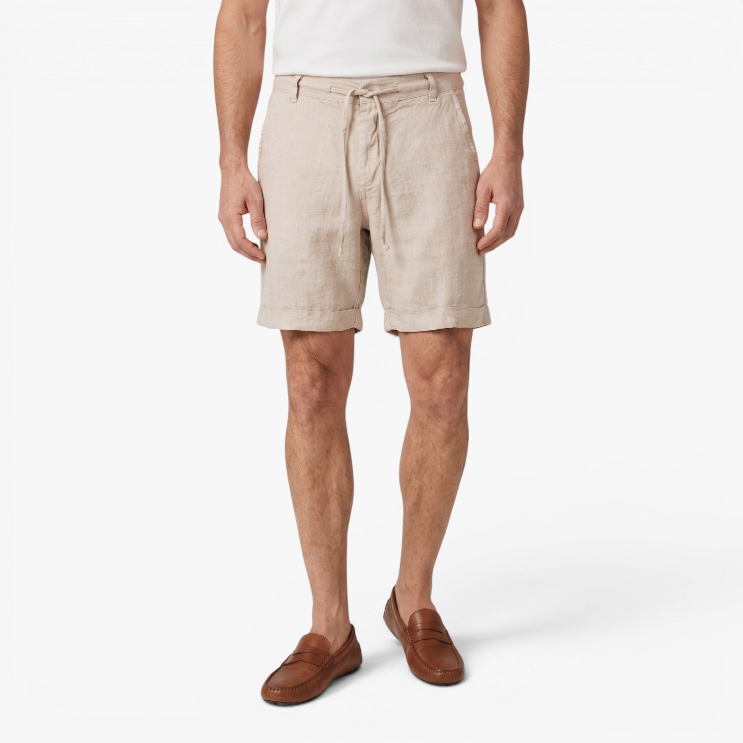 Old Fortune | Men's Shorts with Waist Tie and Straight Cut