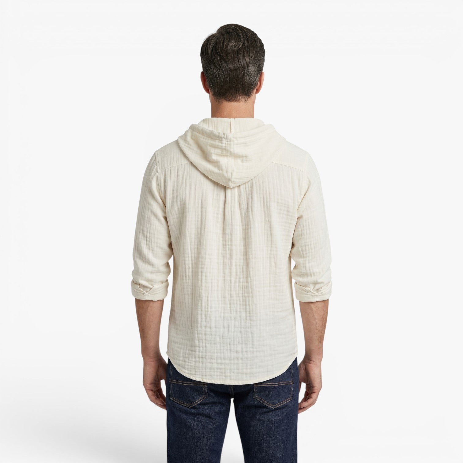 Old Fortune | Men's Hoodie Shirt with Buttons at the Neckline