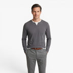 Old Fortune | Herren Langarmshirt mit V-Ausschnitt und Schlitz