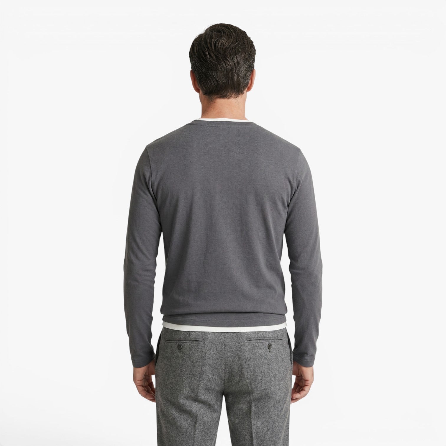 Old Fortune | Herren Langarmshirt mit V-Ausschnitt und Schlitz