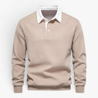 Old Fortune | Men's Polo Collar Sweatshirt with Contrast Trim