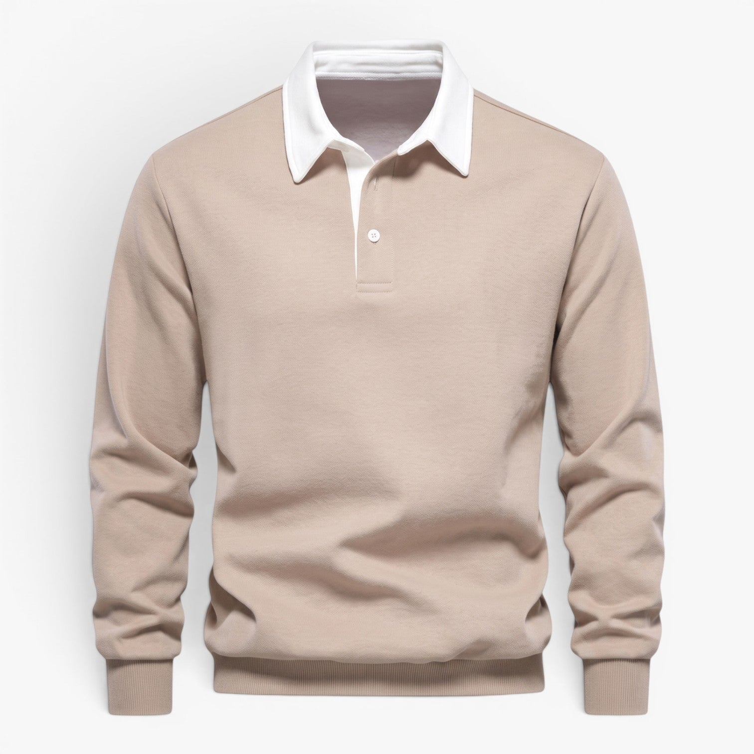 Old Fortune | Men's Polo Collar Sweatshirt with Contrast Trim