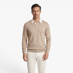 Old Fortune | Men's Polo Collar Sweatshirt with Contrast Trim