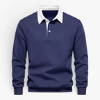 Old Fortune | Men's Polo Collar Sweatshirt with Contrast Trim