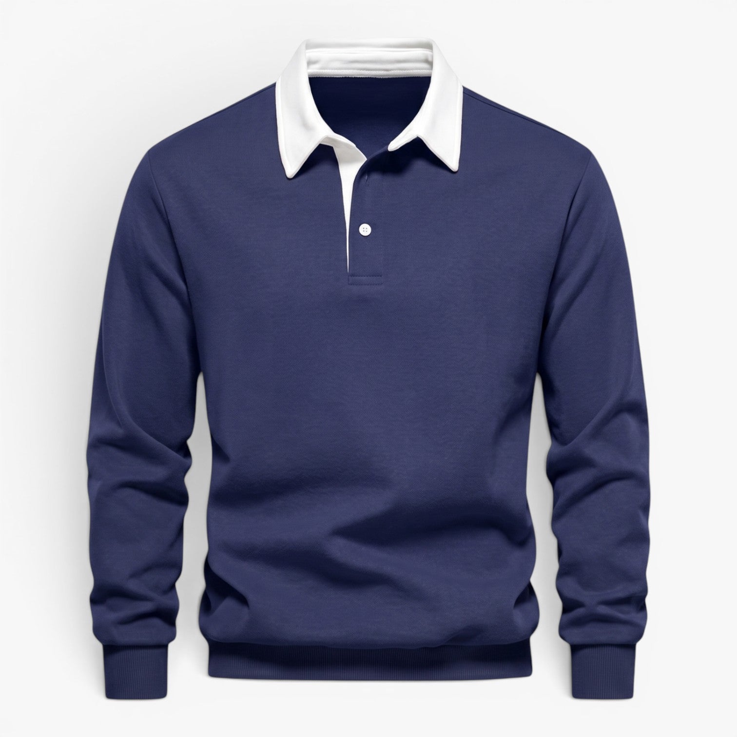 Old Fortune | Men's Polo Collar Sweatshirt with Contrast Trim