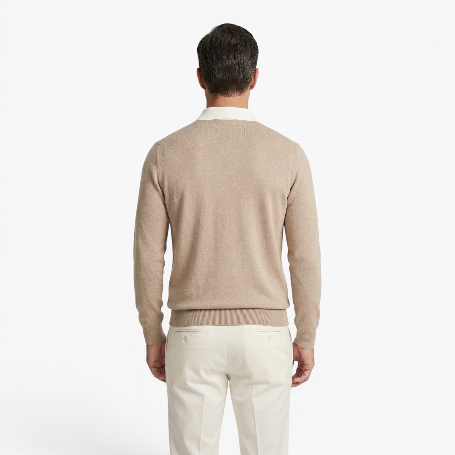 Old Fortune | Men's Polo Collar Sweatshirt with Contrast Trim