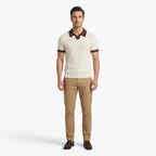Old Fortune | Herren Strick-Poloshirt mit strukturiertem Muster und kontrastierendem Kragen