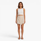 Old Fortune | Women's Porto Shorts with Asymmetric Pleat