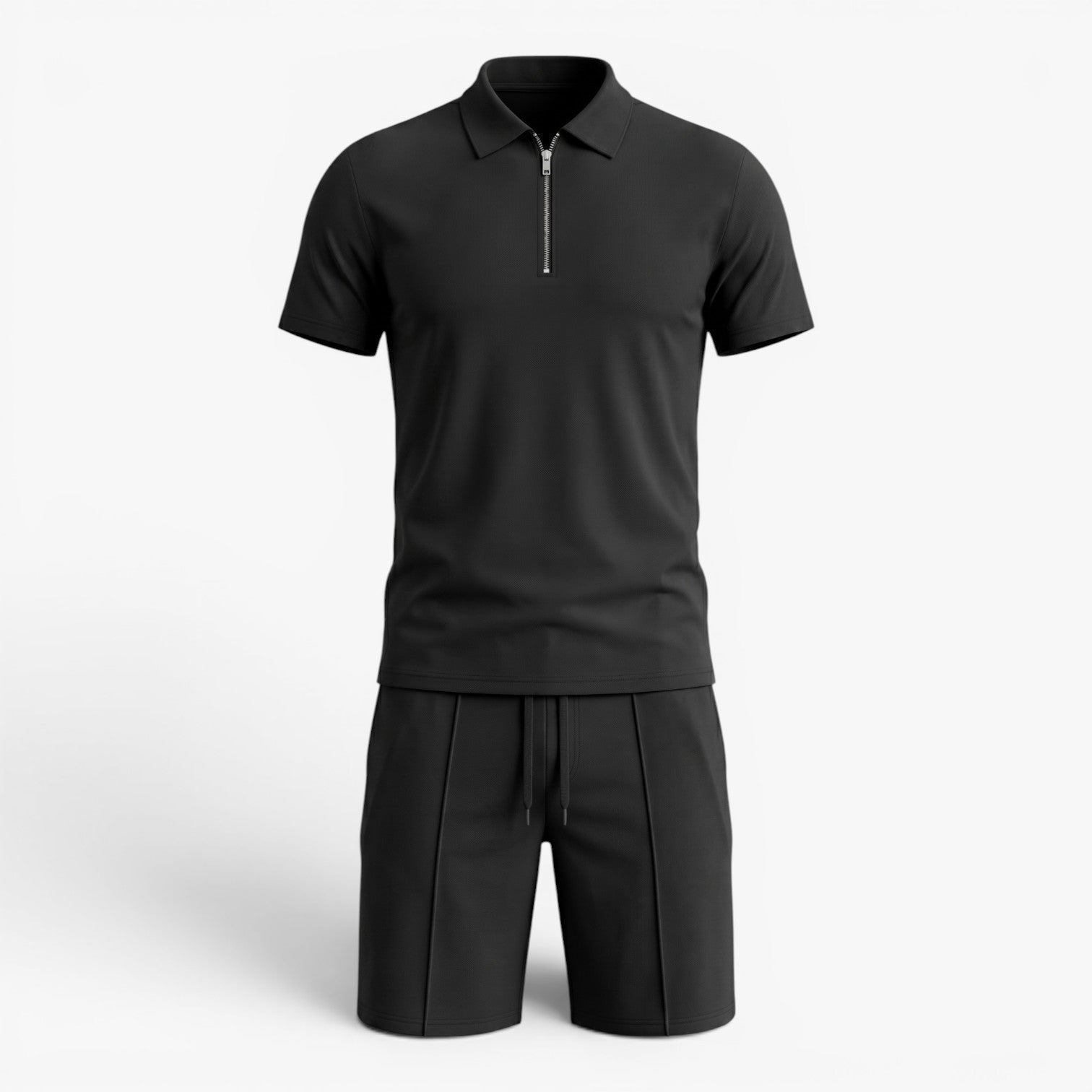 Old Fortune | Herren-Sommer-Set Polo und Shorts mit Reißverschluss  