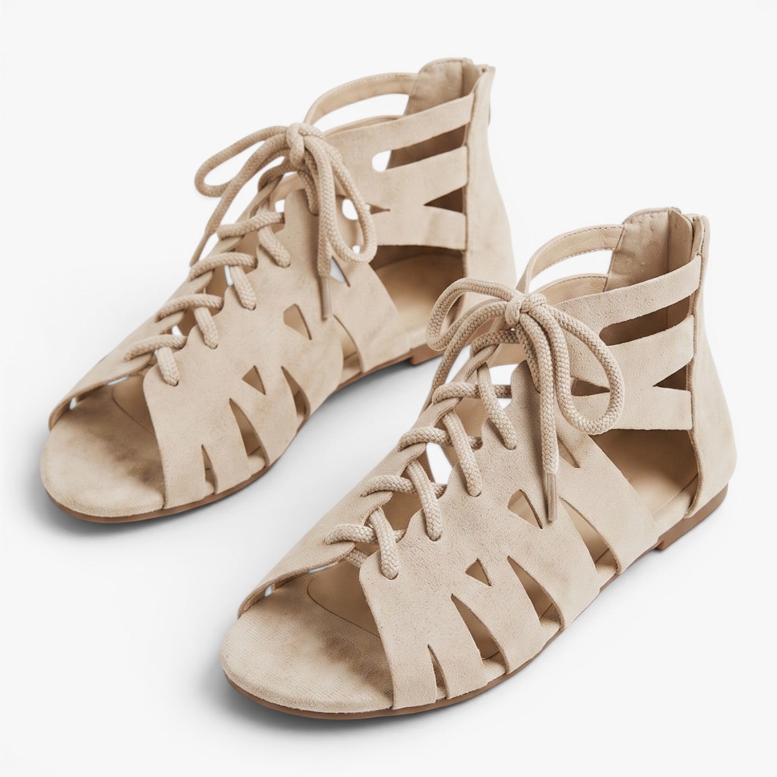 Old Fortune | Women's Gladiator Sandals with Open Toes and Lace-Up Design