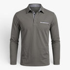 Old Fortune | Herren-Poloshirt mit langen Ärmeln und kontrastierenden Details