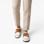 Old Fortune | Męskie Mokasyny Monk Strap Canvas z Podwójną Klamrą Casual