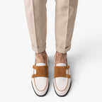Old Fortune | Męskie Mokasyny Monk Strap Canvas z Podwójną Klamrą Casual