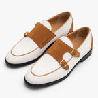 Old Fortune | Męskie Mokasyny Monk Strap Canvas z Podwójną Klamrą Casual