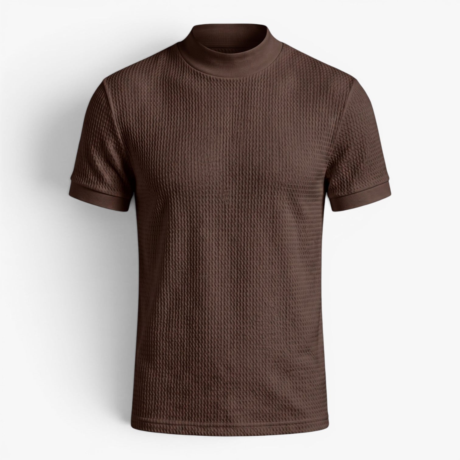 Old Fortune | Męski Teksturowany T-Shirt z Półgolfem