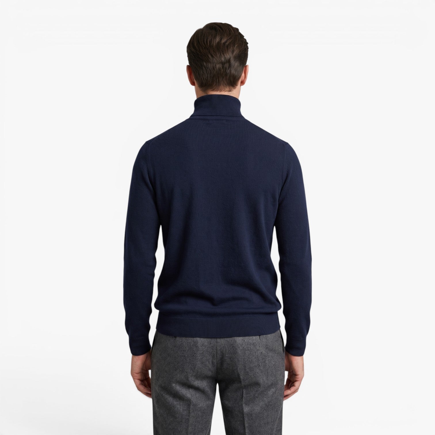 Old Fortune | Men's Turtleneck Sweater with Long Sleeves and Ribbed Collar