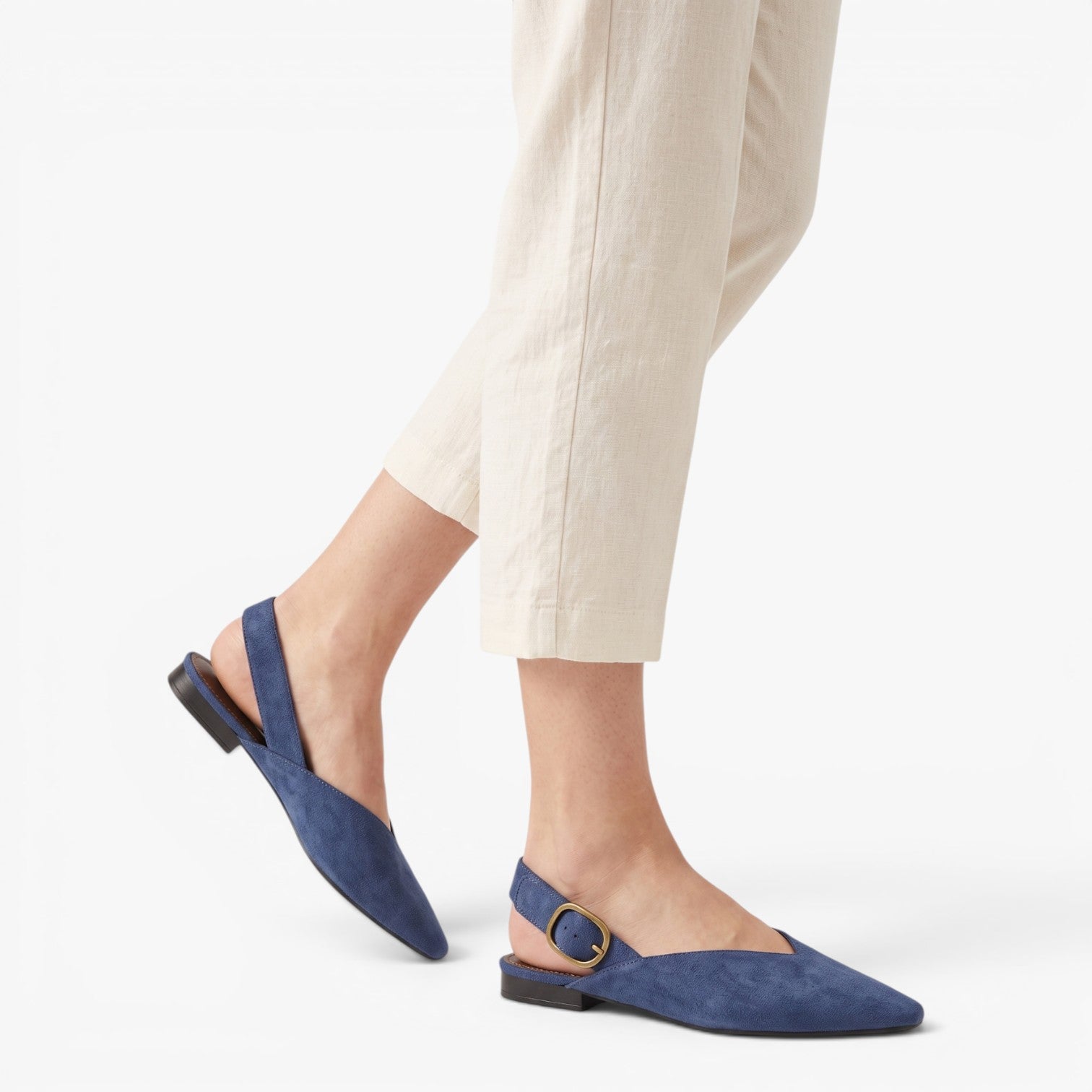 Old Fortune | Dames Slingback Pumps met Suède Effect en Puntige Neus