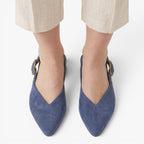 Old Fortune | Dames Slingback Pumps met Suède Effect en Puntige Neus