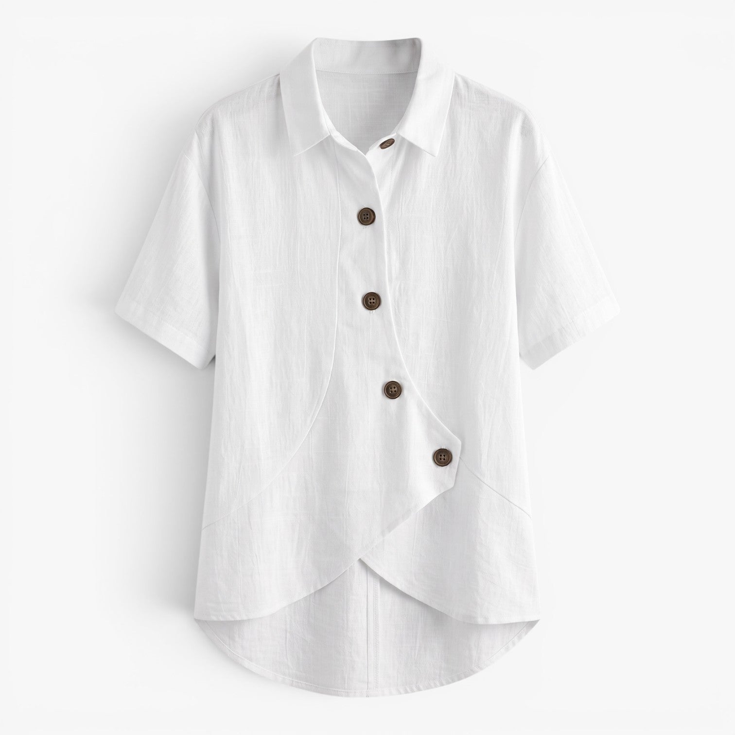 Old Fortune | Damenbluse mit asymmetrischem Verschluss und Kragen