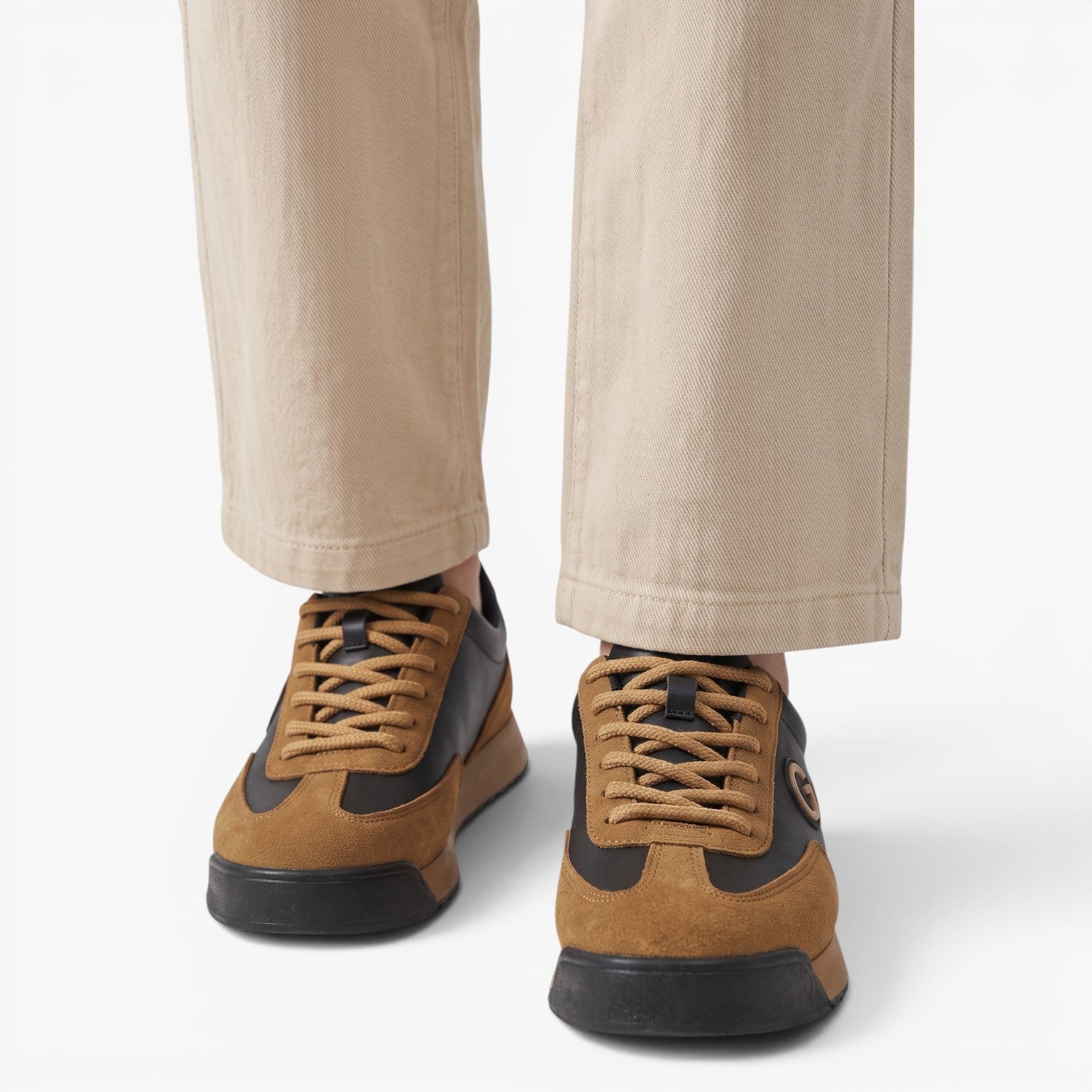 Old Fortune | Men's Sneakers with Contrasting Panels and Laces