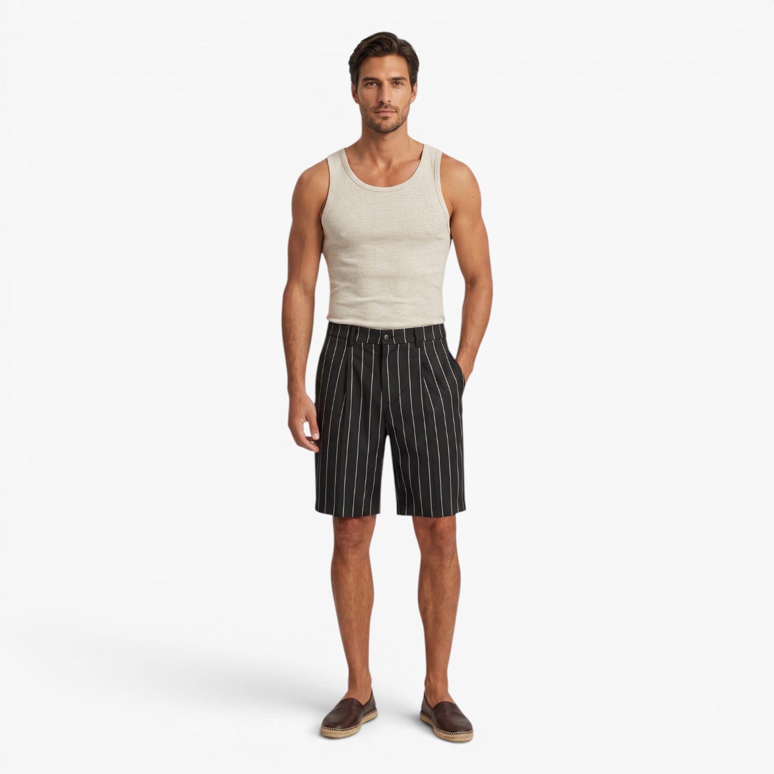 Old Fortune | Heren Riviera Shorts met Strepen
