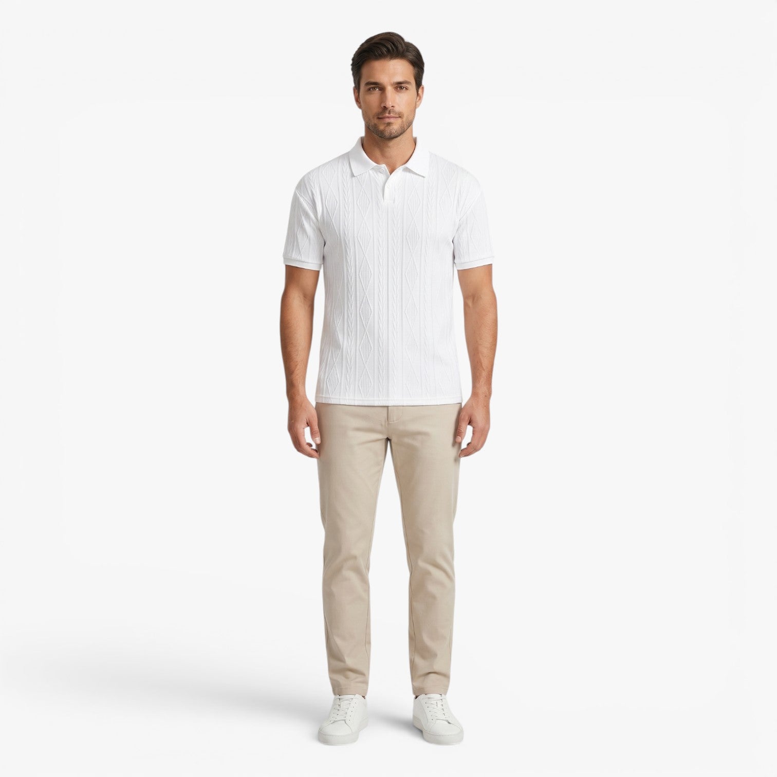 Old Fortune | Herren-Poloshirt mit Jacquard-Struktur  