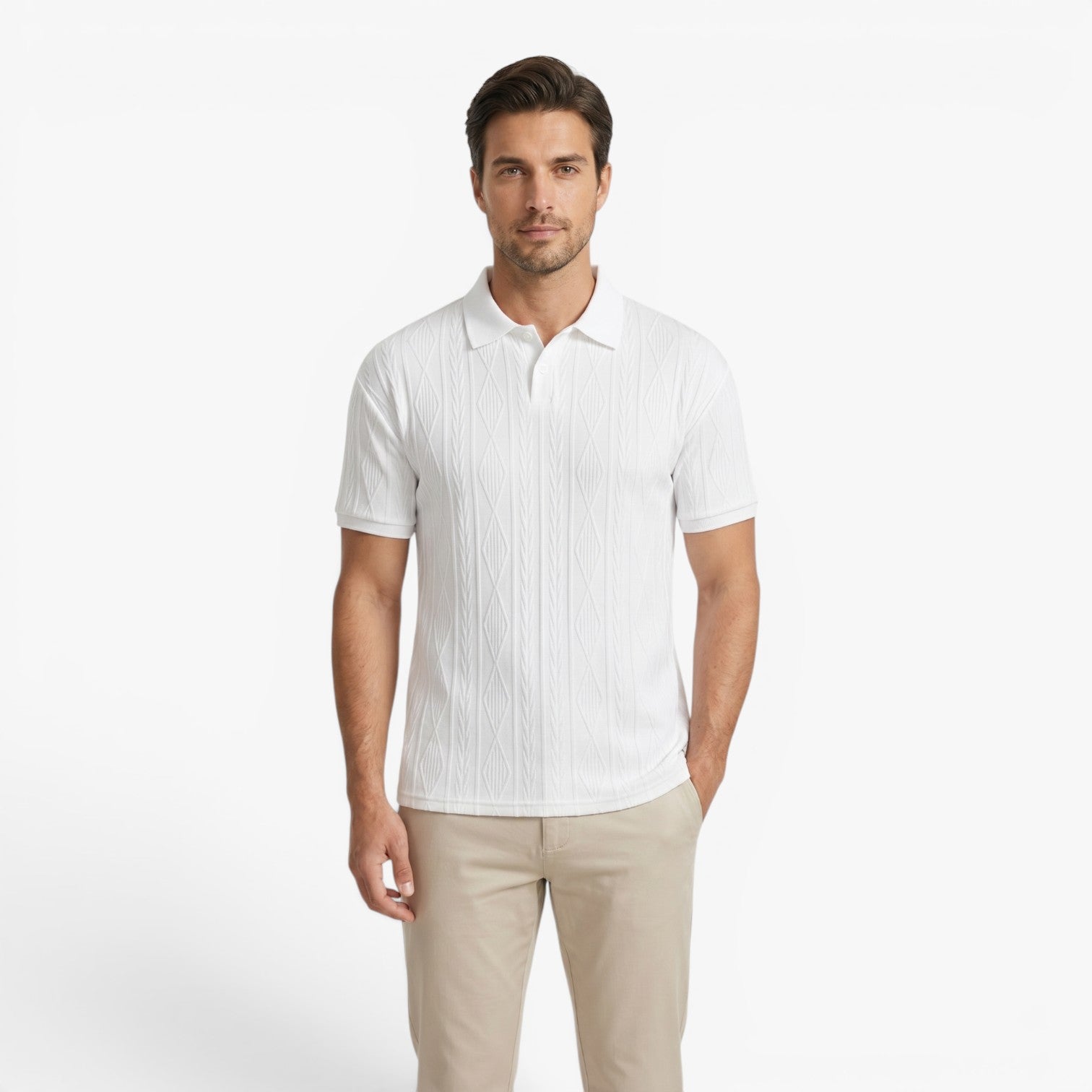 Old Fortune | Herren-Poloshirt mit Jacquard-Struktur  