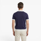 Old Fortune | Men's Knit Polo Shirt with Contrast Collar