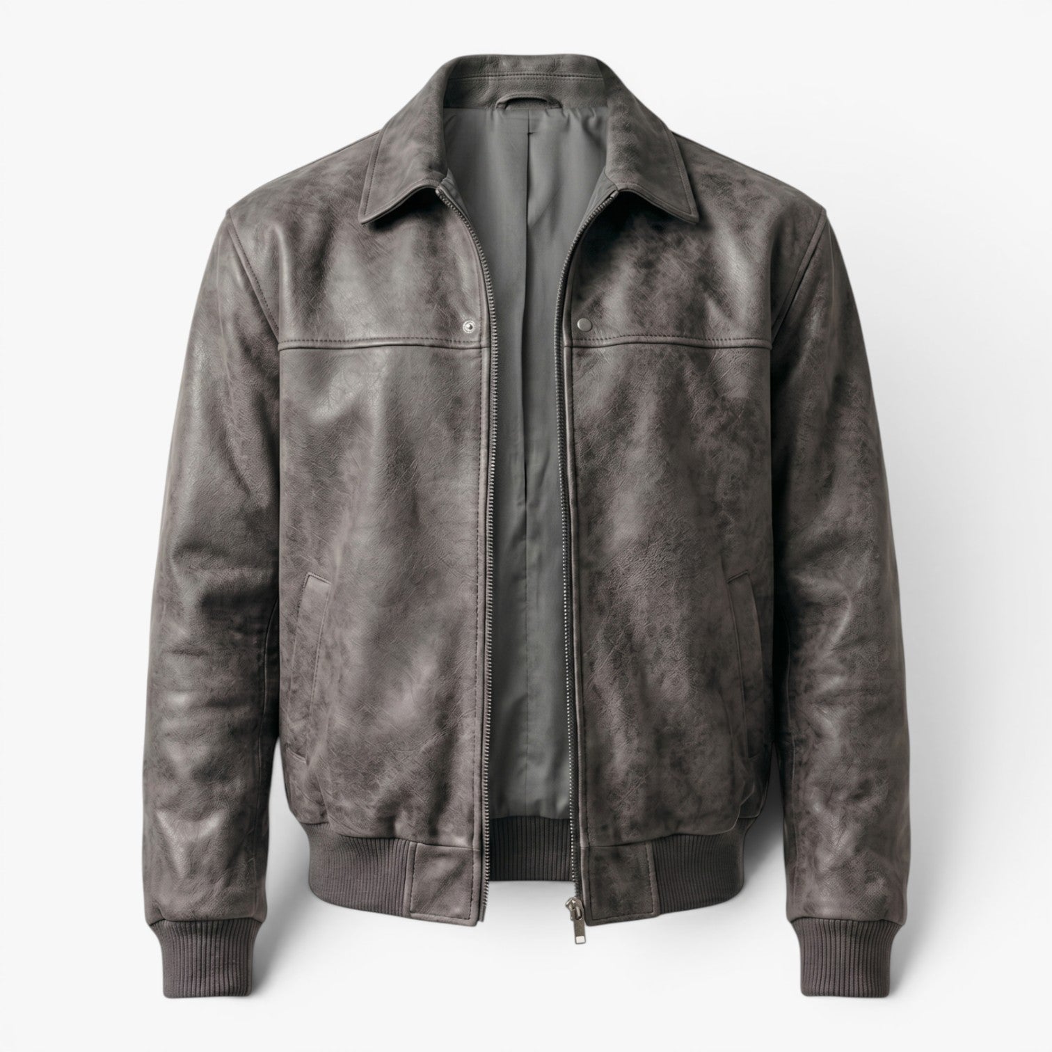 Old Fortune | Męska Kurtka Bomber ze Skóry Ekologicznej Vintage