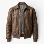 Old Fortune | Męska Kurtka Bomber ze Skóry Ekologicznej Vintage