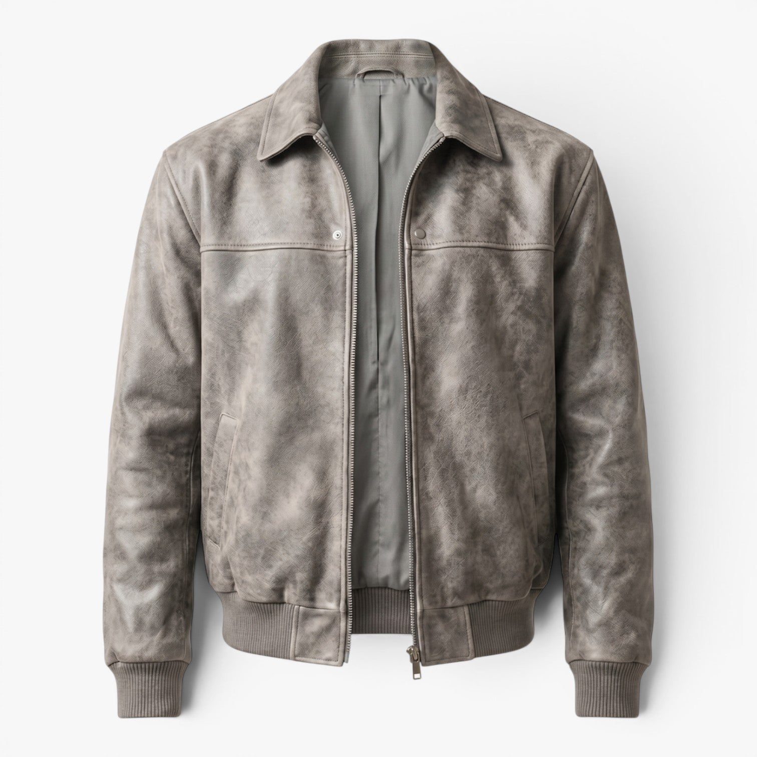 Old Fortune | Męska Kurtka Bomber ze Skóry Ekologicznej Vintage