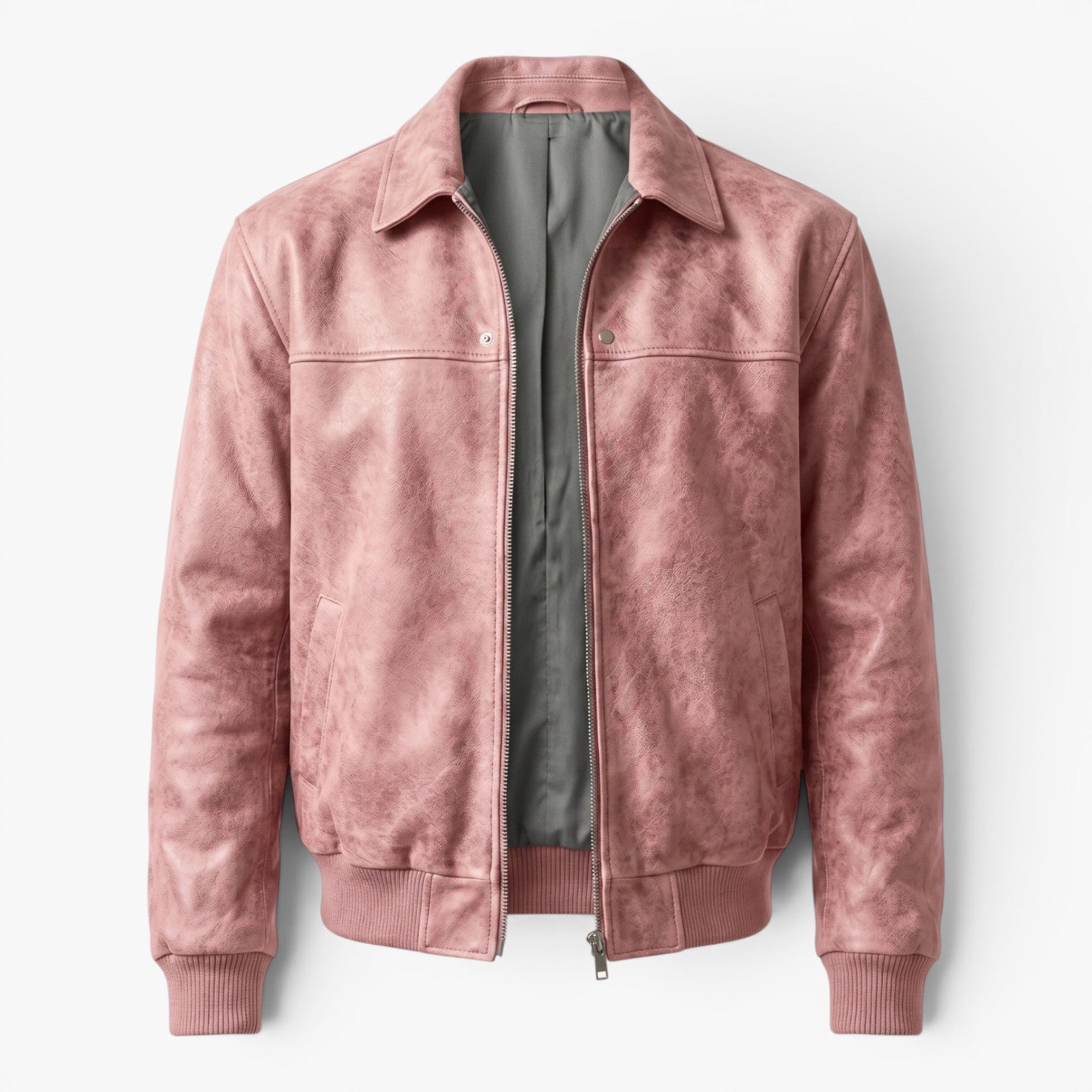 Old Fortune | Męska Kurtka Bomber ze Skóry Ekologicznej Vintage