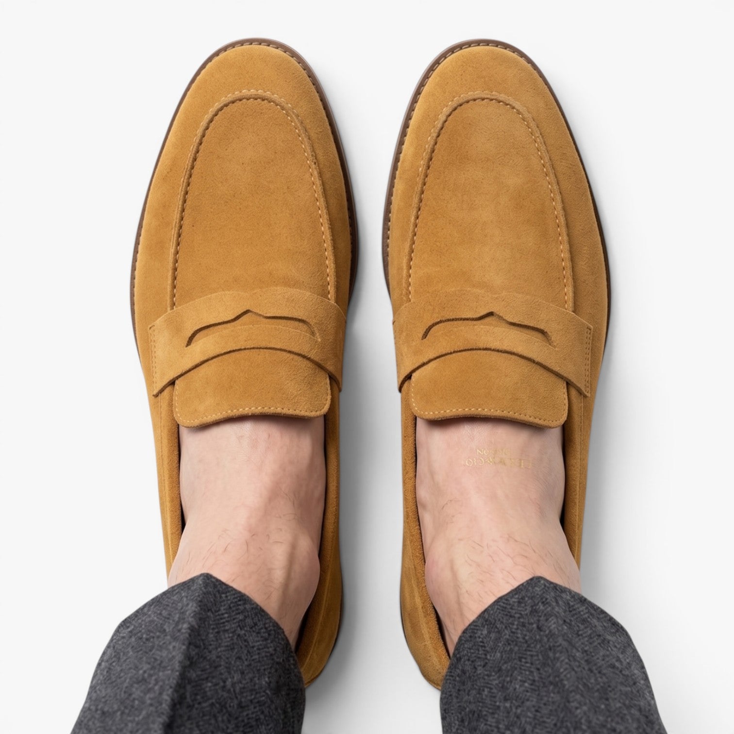 Old Fortune | Heren Suède Penny Loafers Elegante Instap Mocassins