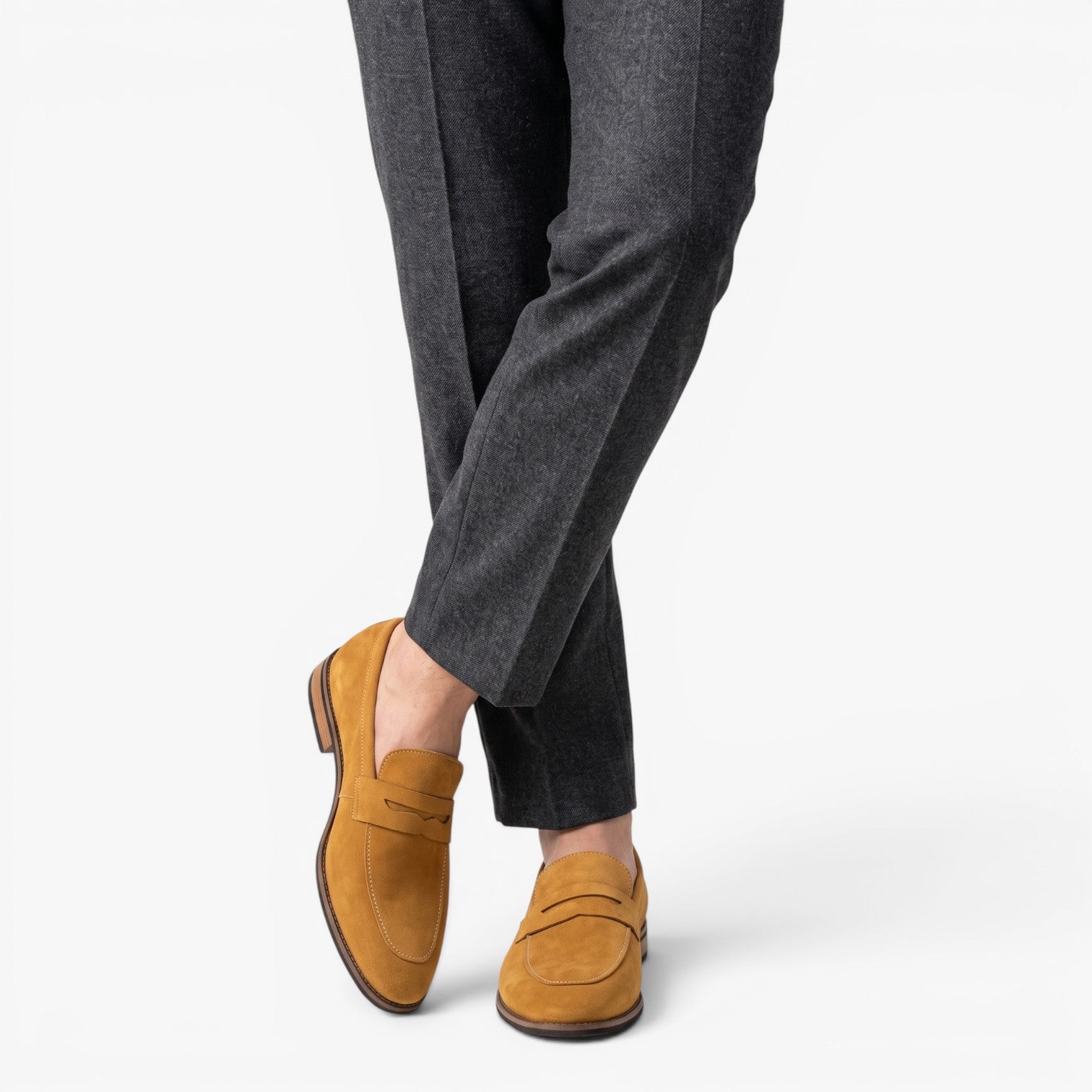 Old Fortune | Heren Suède Penny Loafers Elegante Instap Mocassins