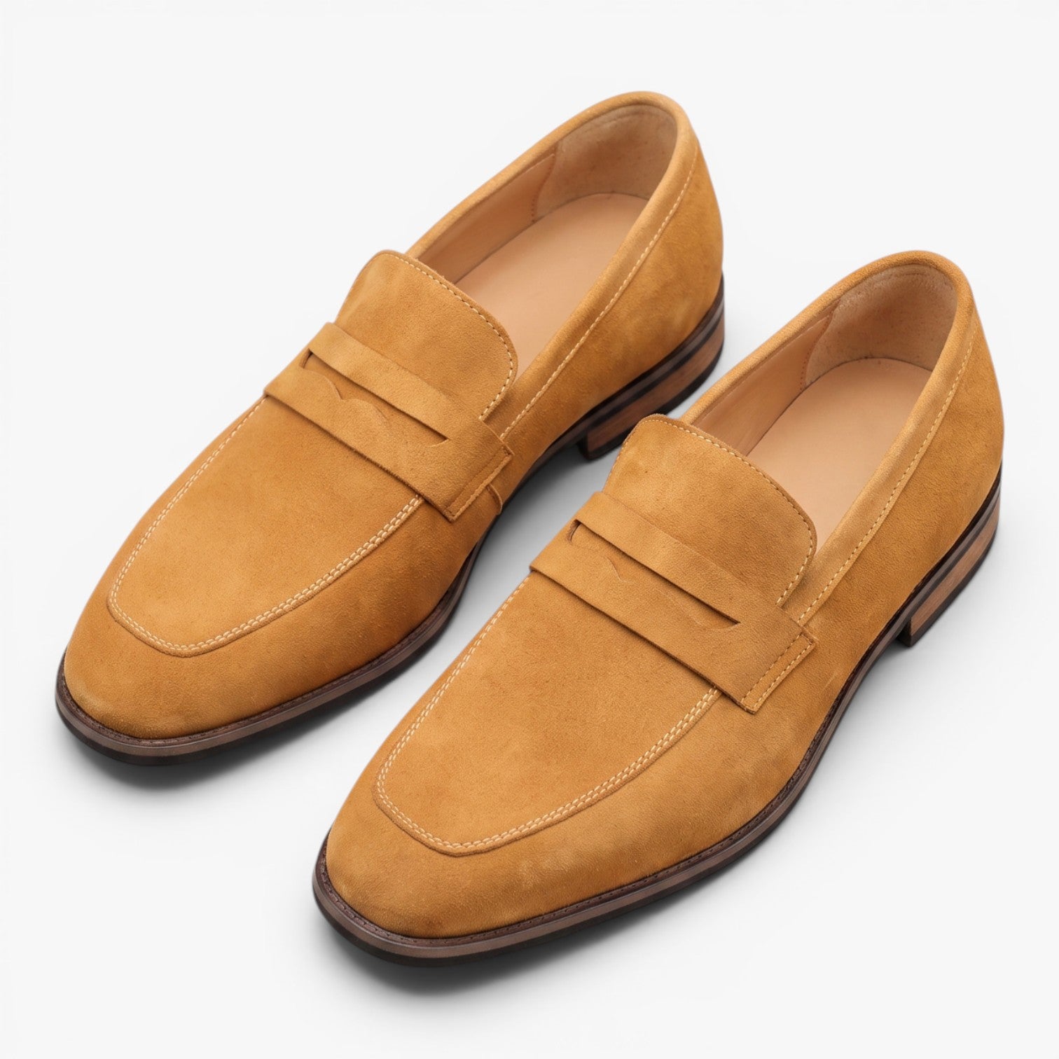 Old Fortune | Heren Suède Penny Loafers Elegante Instap Mocassins