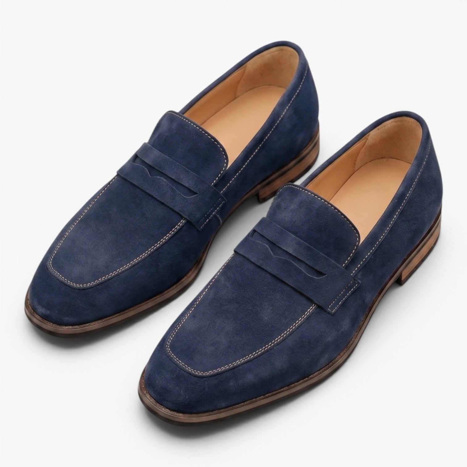 Old Fortune | Męskie Zamszowe Penny Loafers Eleganckie Mokasyny Wsuwane