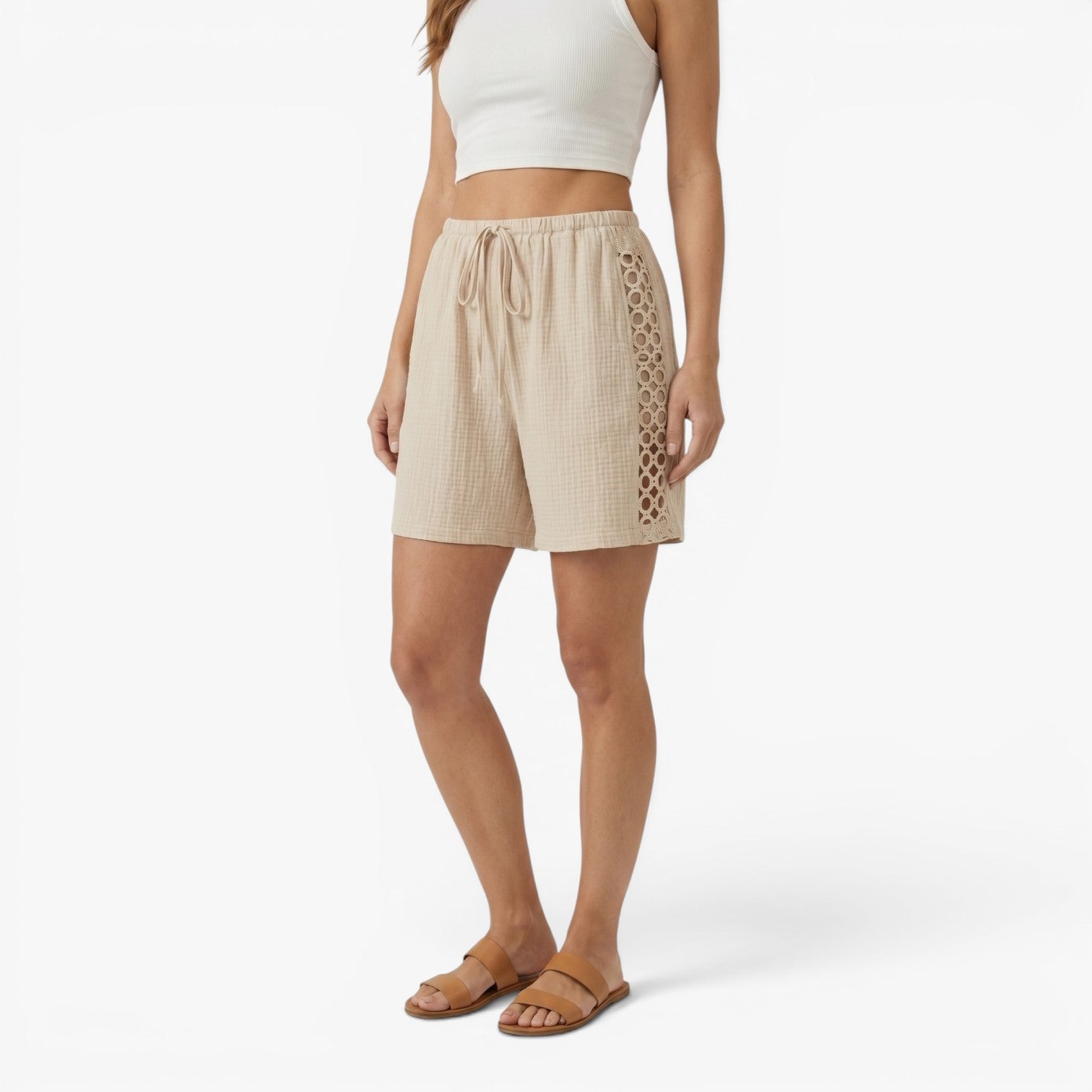 Old Fortune | Women's Lounge Shorts Made of Textured Fabric