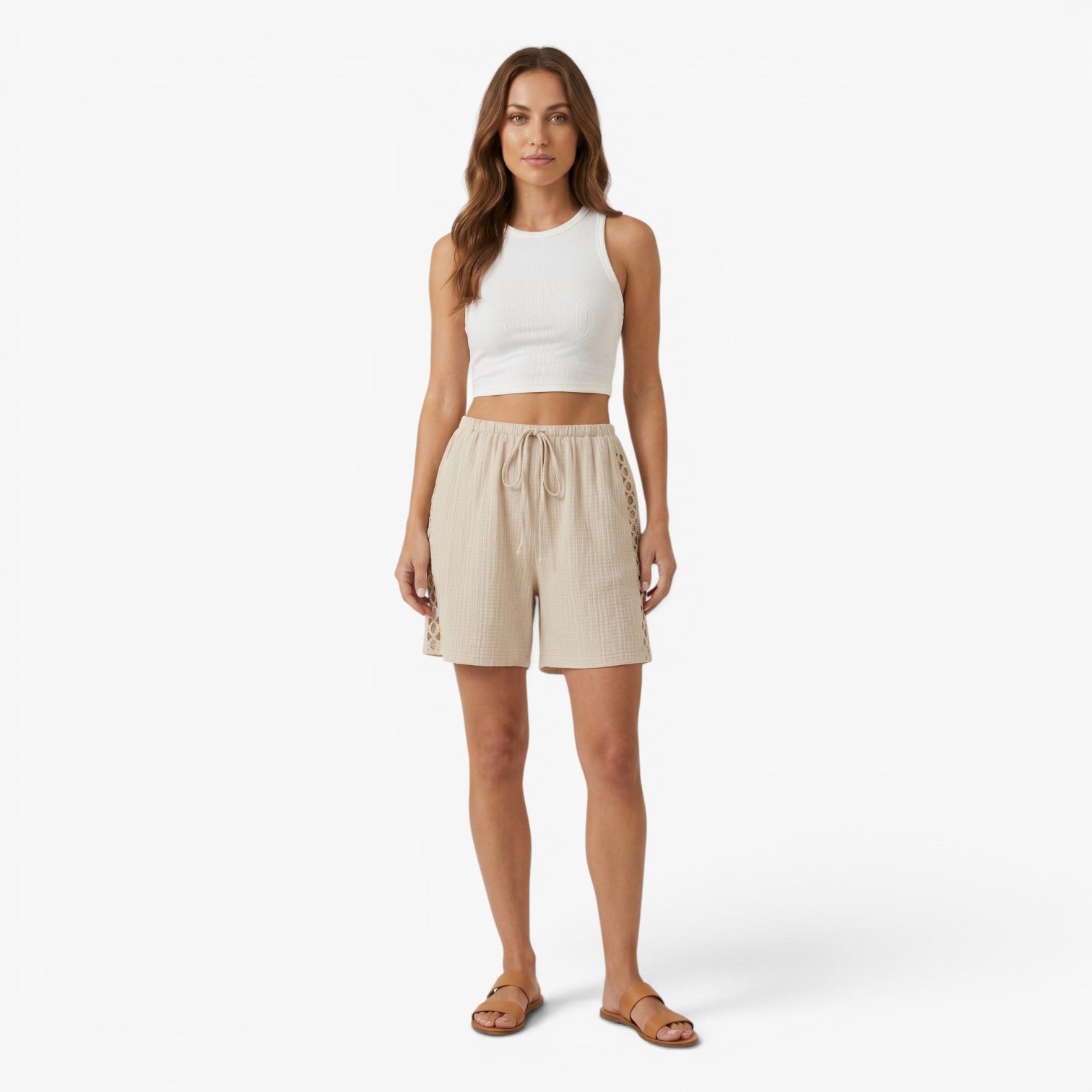 Old Fortune | Women's Lounge Shorts Made of Textured Fabric