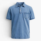 Old Fortune | Heren Polo met Verweerd Jeans Effect en Zakje
