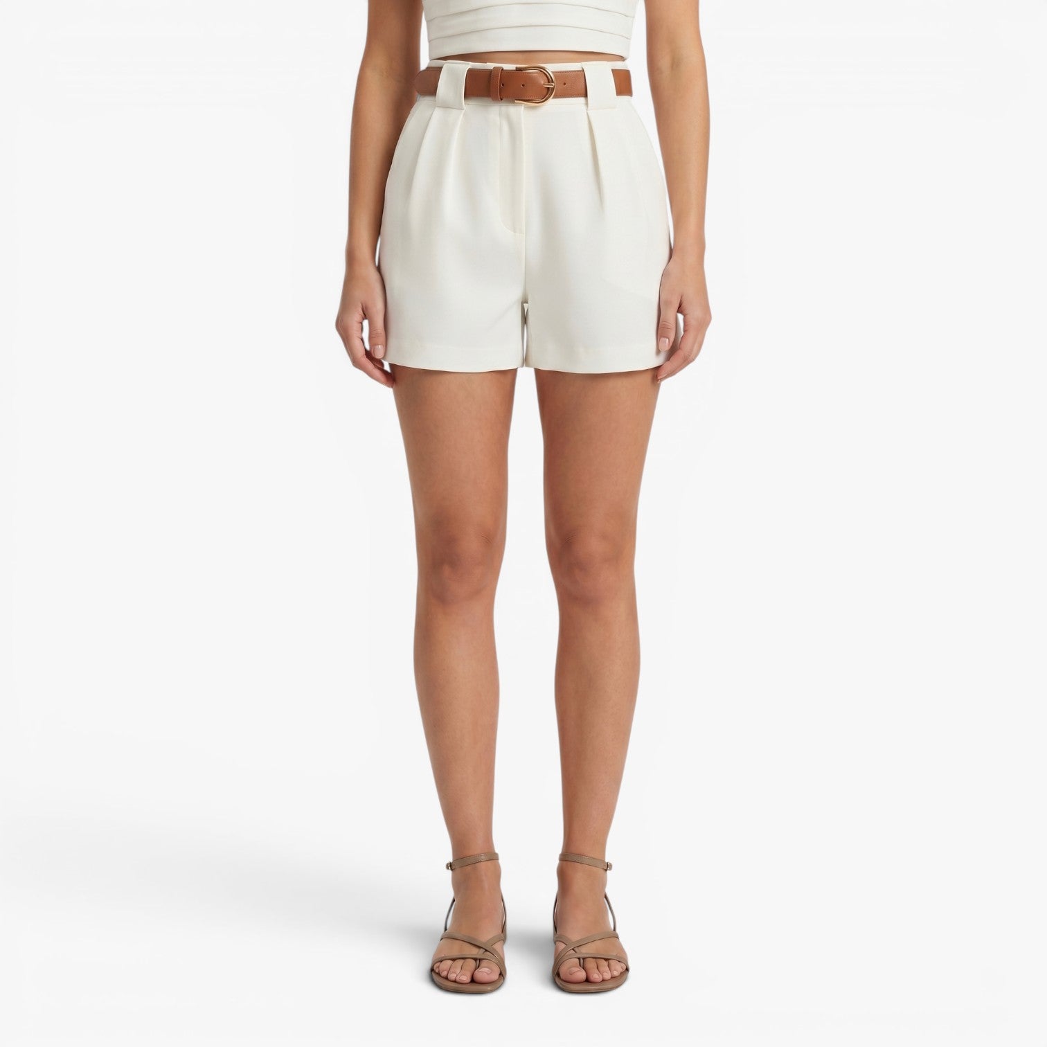 Old Fortune | Women's Elegant High-Waisted Shorts with Belt