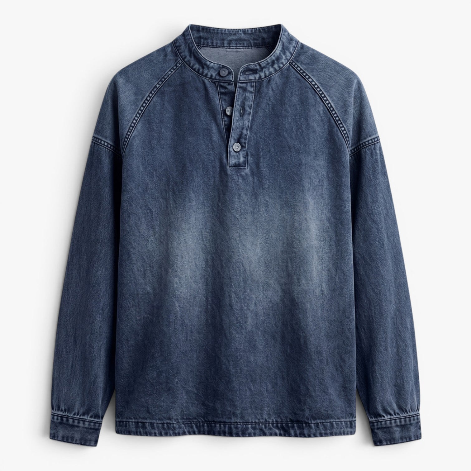 Old Fortune | Męska Bluza Vintage z Guzikami przy Dekolcie