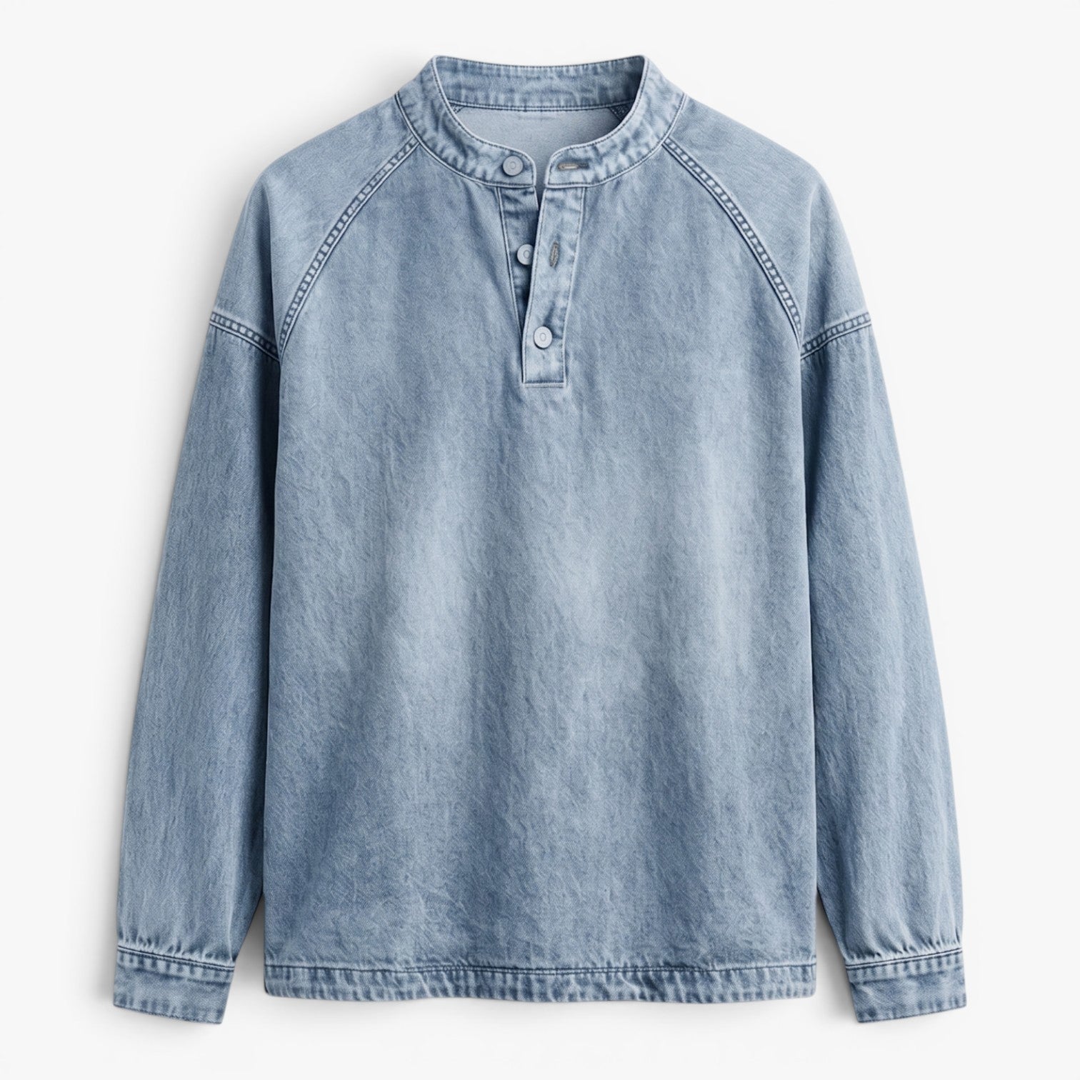 Old Fortune | Męska Bluza Vintage z Guzikami przy Dekolcie