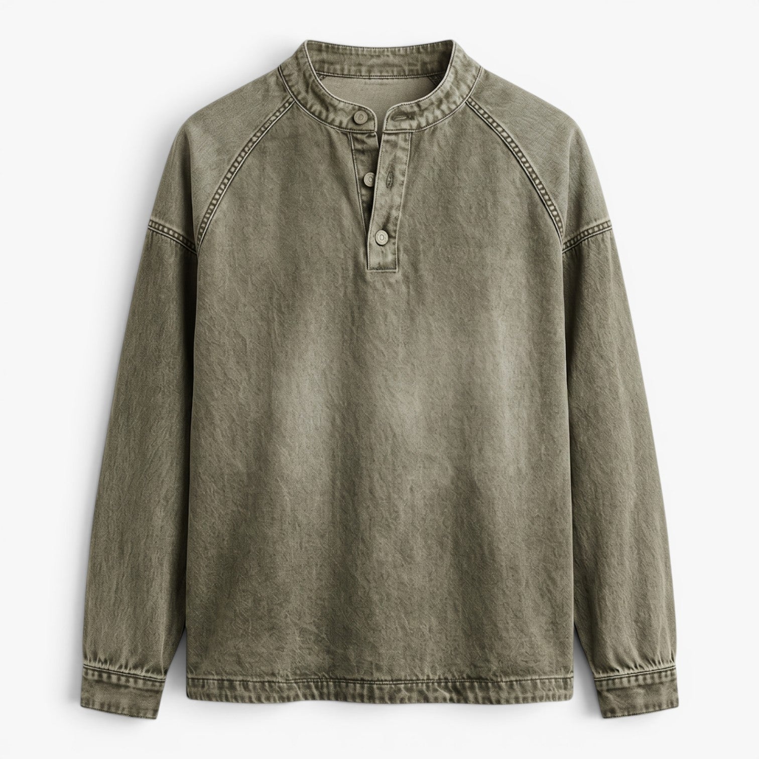Old Fortune | Męska Bluza Vintage z Guzikami przy Dekolcie