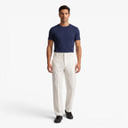 Old Fortune | Heren Elegante Broek met Gestructureerd Patroon en Wijde Pijpen