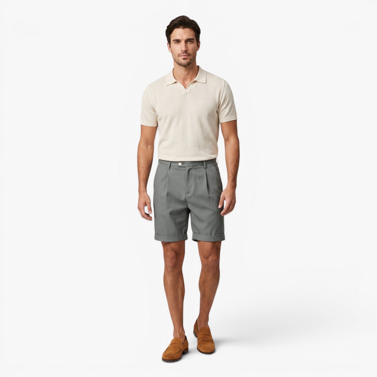 Old Fortune | Heren Tailored Shorts met Omslagzoom
