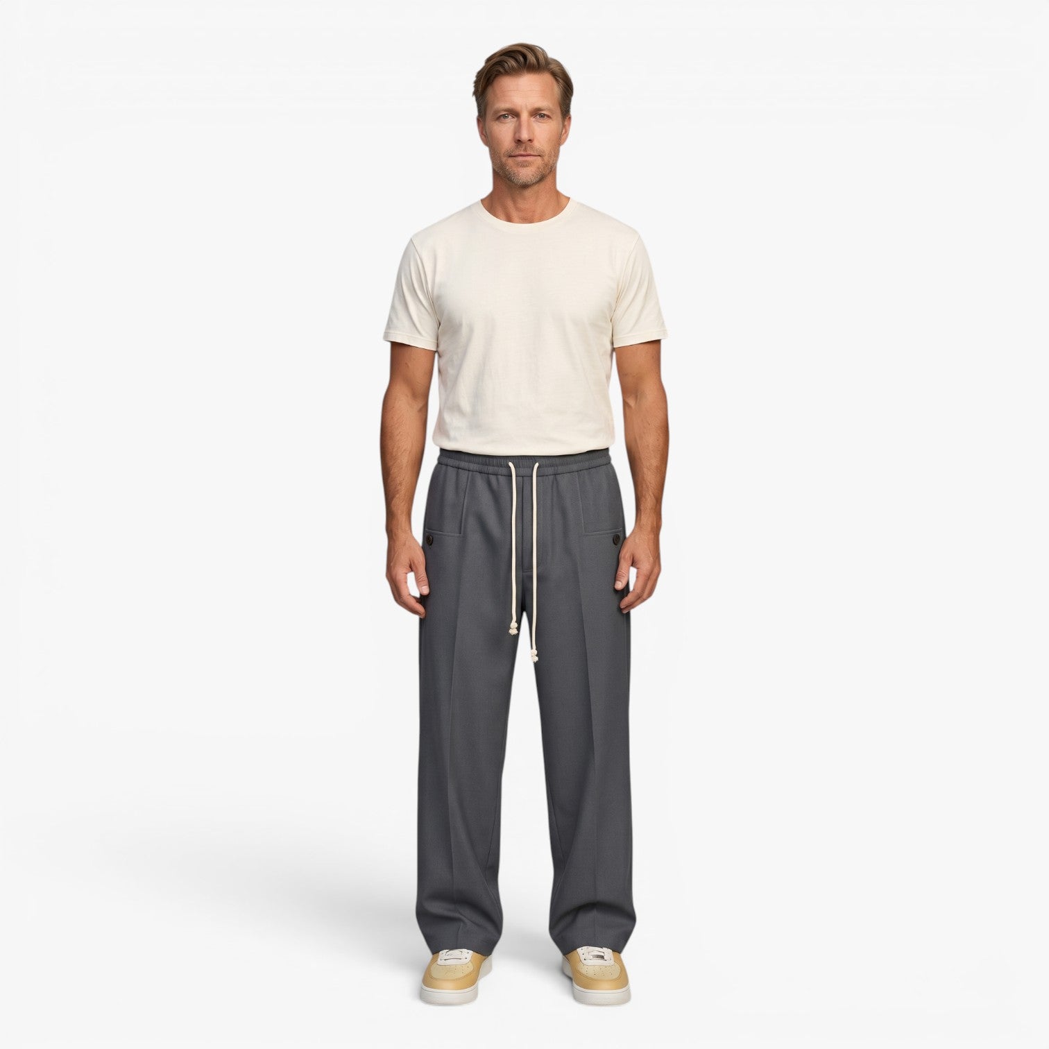 Old Fortune | Heren Casual Broek met Elastische Taille en Losse Pasvorm